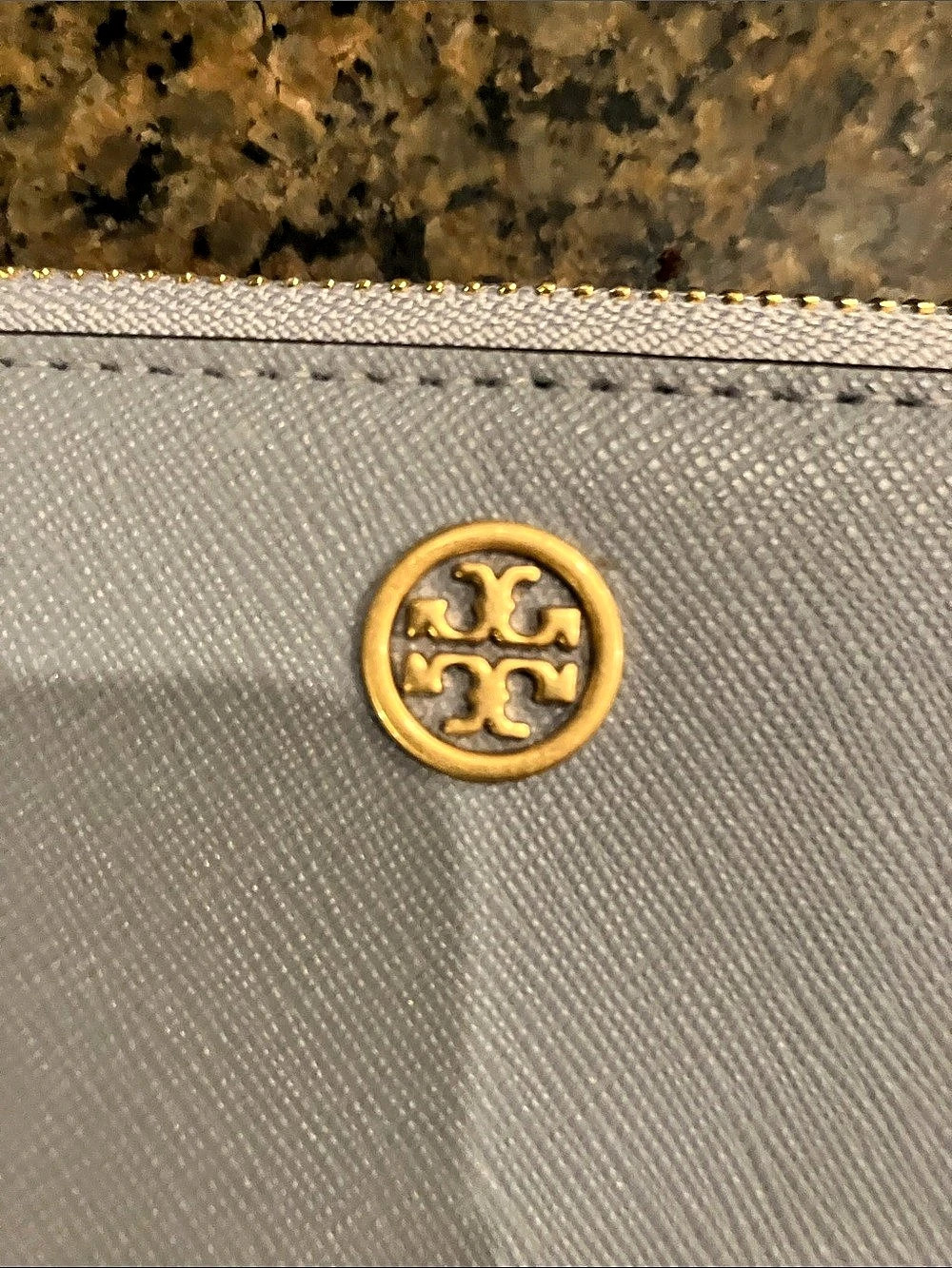 Tory Burch Robinson Zip Continental Wallet in Gray Blue - Picture 2 of 7